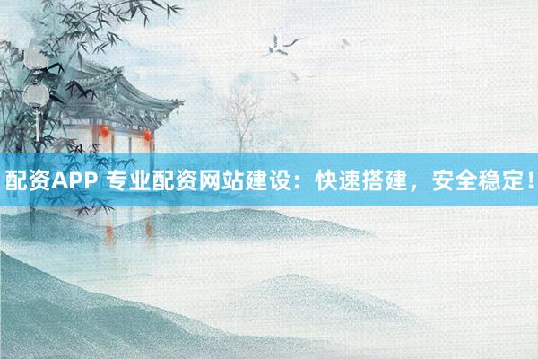 配资APP 专业配资网站建设：快速搭建，安全稳定！