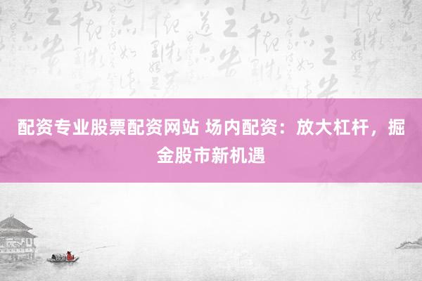 配资专业股票配资网站 场内配资：放大杠杆，掘金股市新机遇