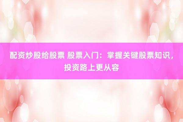 配资炒股给股票 股票入门：掌握关键股票知识，投资路上更从容