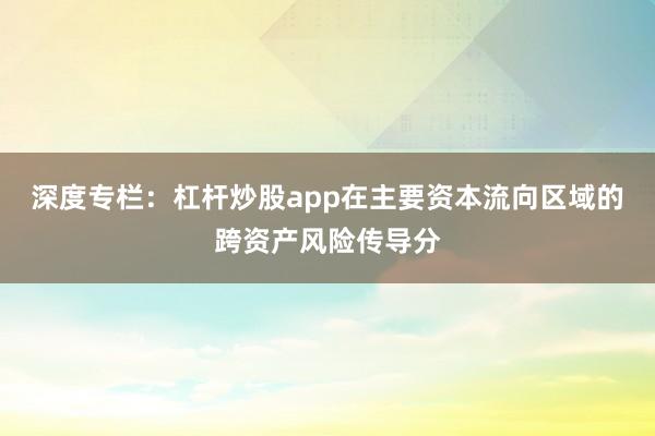 深度专栏：杠杆炒股app在主要资本流向区域的跨资产风险传导分